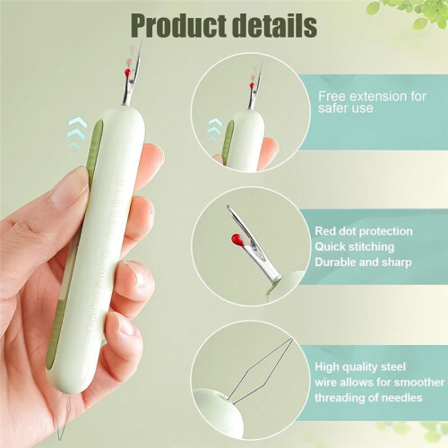 6-Teiliges Nahttrenner-Set, 2-In-1-Nadeleinfädler, Nahttrenner, Einfädler und Nahtlöser, Nahttrenner-Werkzeug, Nadeleinfädler 2