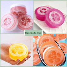 4-6cm Wide 200Pcs/Lot Natural Loofah Slice DIY Customize Soap Tools, Cleaner, Sponge Scrubber, Facial Soap Holder