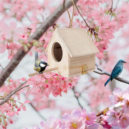 2X Nesting Box for Tits, Nesting Box Kit Robin, Bird House,  for Hanging, Nesting Boxes for Birds Bird House 2