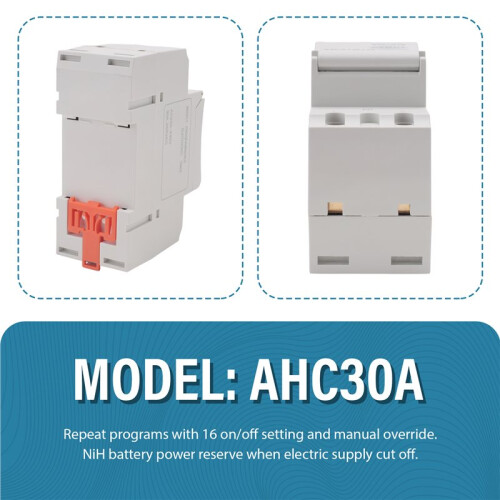 TOMZN Din Rail 2 Wire Weekly 7 Days Programmable Digital   Relay Timer Control  Relay AC 220V 30A 2