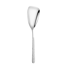 Serveerlepel van roestvrij staal, robuust en geschikt voor gebruik in de horeca, met ergonomische handgreep, ideaal voor zowel thuis- als
