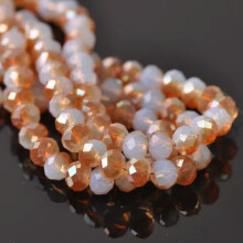 3mm 4mm 6mm 8mm 10mm 12mm Rondelle Faceted Crystal Glass Loose Spacer Beads lot-28E) Opal Orange-12X8mm (10pcs)