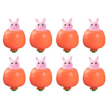 Giocattolo a forma di coniglietto con carota da pizzicare – Giocattolo antistress a comparsa, coniglietto pasquale a comparsa e portachiavi,