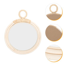 Decorative Wall-mounted Mirror Hanging Mirror for Home Bathroom Wicker-woven Mirror