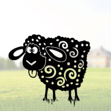 Black/Rusty Metal Sheep Silhouette Wall Art, 1211.88", 1PC Yard Decor – Compatible with Garden Party & Home Decor