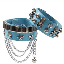 Schwarzes Armband aus PU-Leder mit Quaste