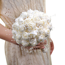 Königlicher Brautstrauß aus Seidenrosen für Hochzeit und Quinceañera