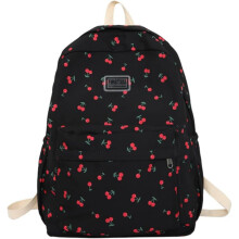 Cherry-reppu, esteettinen reppu, reppu kannettavalle tietokoneelle, matka- ja rento reppu, Cherry-koululaukku, musta