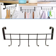 Türhänger aus Edelstahl, 5 Haken, bohrfrei, für Kleidung, Handtücher, Bademäntel, Küche, Bad, Schlafzimmer, Kleiderschrank, Schwarz