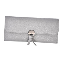 Wallet for Women Casual Pouch Organizer Card Protective PU Leather Card Case Light Grey