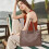 Γυναικεία τσάντα Tote Crossbody με δυνατότητα μετατροπής – Vegan δέρμα, καφέ σοκολάτας, 1