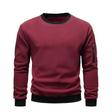 Vintage Men's Crewneck Sweatshirt Men Casual Solid Color Fashion Long Sleeved Sports Hoodie