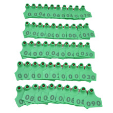 Farm Livestock Ear Tag 100Pcs TPU Cow Pig Ear Labels with Number Green