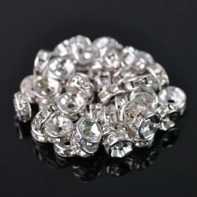 Wholesale Czech Crystal Rhinestone Rondelle Loose Spacer Beads 4/5/6/8/10/12mm-#2 Silver-5mm (100pcs)
