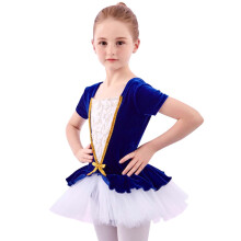 Ballet-trikot til piger, dansekjole, langærmet gymnastiknederdel, ballet-trikot til piger, blå, 2-3 år
