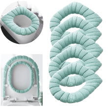 Set van 3 dikkere, zachte en wasbare toiletbrilbeschermers – rekbaar, eenvoudig te installeren, comfortabel (groen)