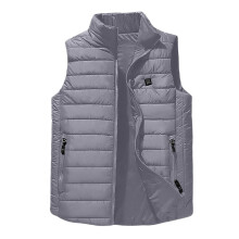 Gray 9-Zone Puffer Vest for Kids, Sleeveless Hooded Winter Coat, Compatible with Heated Camisole – XXL