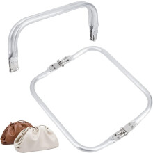 2pcs 200mm Aluminum Purse Frame, Kiss Clasp, Square Tubular Bag Frame for DIY Clutch (180x200x10mm)