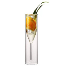 Champagne Glasses Double Wall Tall Flute 3.73 Oz Set of 1