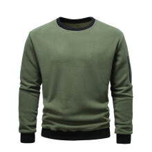 Mens Cotton Sweatshirt Men Casual Solid Color Fashion Long Sleeved Sports Hoodie
