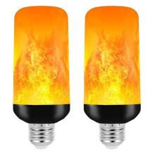 2Packs LED Flame Bulbs E26, 4 Modes, Gravity-Sensing, 120V, Compatible with Halloween/Christmas Patio & Home Decor