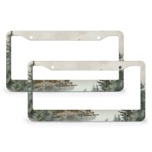 Lakehouse Pine Trees & Mountains License Plate Frames