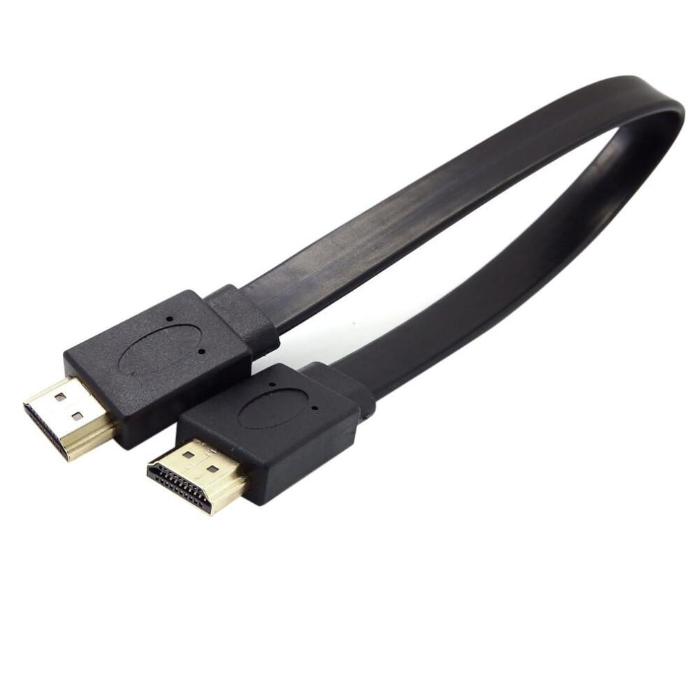 Short For Hdtv And Ps3 With Male Plug High Speed Flat Cord Audio Video Connection Black 9448483427425