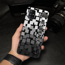 Phone Case Compatible with Samsung Galaxy A71 5G/A Quantum – Soft Silicone Kickstand Case with Wrist Strap, Dirt-Resistant & Geometry Design