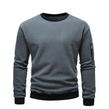 Men's Lightweight Crewneck Sweatshirt Men Casual Solid Color Fashion Long Sleeved Sports Hoodie