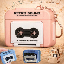 Mini Cassette Player Keychain – Retro Microcassette Recorder, Recordable Vintage Tape Player with Plastic Headphones, Compatible with Standard