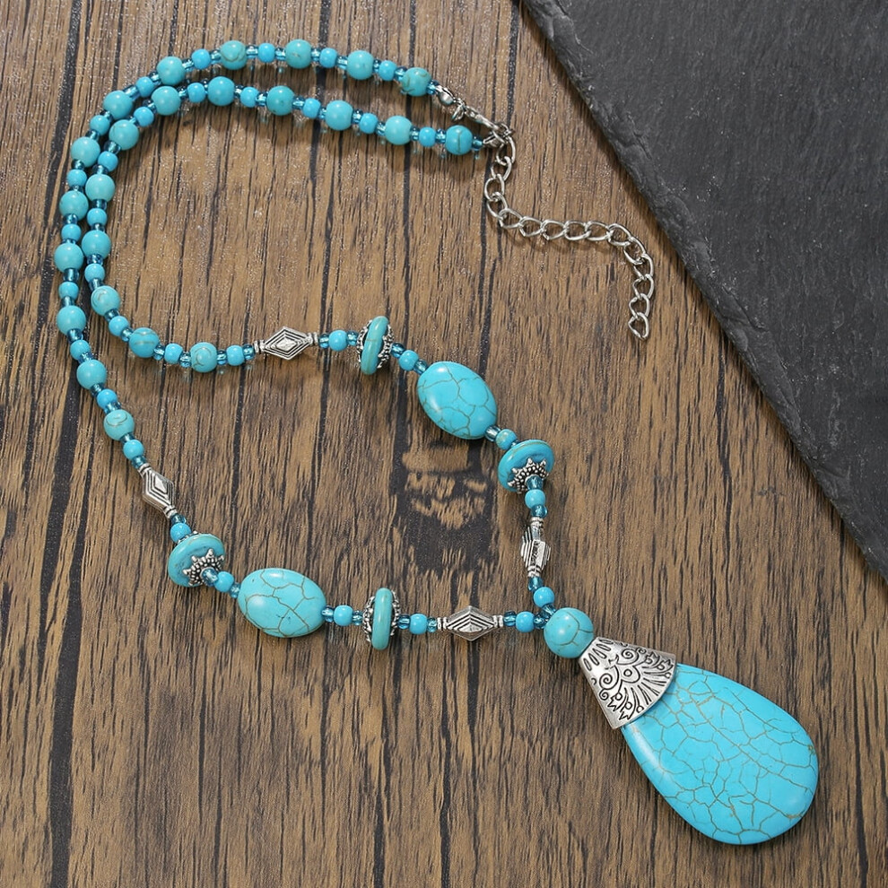 Men's Turquoise Necklace, Surfing punk, Unique, Niche design, Hip-hop Pendant.