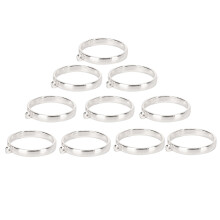 10PCS Round Hollow Frame Pendants for DIY Jewelry Making - Silver