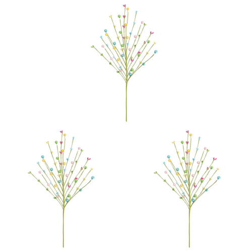 Artificial Easter Floral Stems with Pastel Eggs 3 Pack