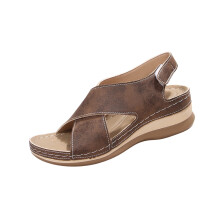 Damen-Keilsandalen, offene Zehenpartie mit Plateauabsatz, lässige Strandschuhe, Größe 39 (EU)/7 (US), geeignet für Outdoor-Aktivitäten