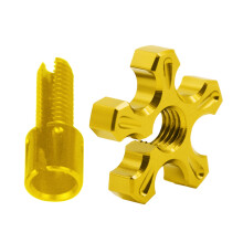 Motorrad-Bremshebel-Kabeleinstellschraube, Aluminium, gefräst, passend für Motocross, UTV und Sportmotorräder, Gold