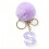 Purple Velvet Ball Keychain Set with Initial Option 5
