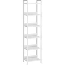 Raft de cărți, bibliotecă cu 6 niveluri, raft de cărți permanent pentru spații mici, organizator de raft de depozitare, pentru living,