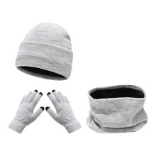 Warm Winter Knit Scarf Hat Set Soft Yarn For Outdoor Riding Skiing In Cold Weather