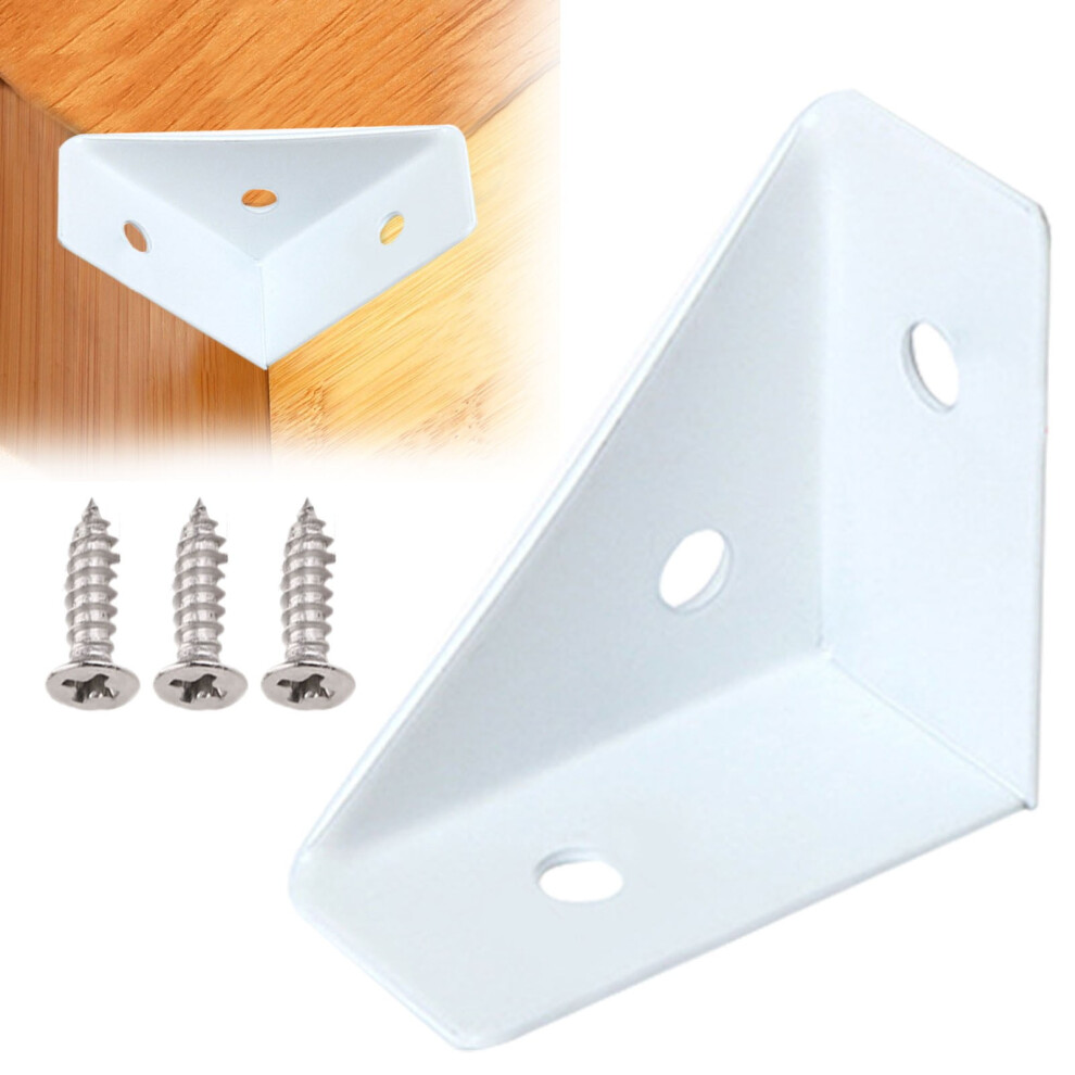 Triangular Metal Corner Bracket With Screws For Wooden Shelving, Bookshelf, Bed, Table, Cabinet, Desk Â Compatible With Wood 9448483432238