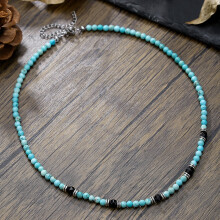 Men's Turquoise Necklace, Surfing punk, Unique, Niche design, Hip-hop Pendant.