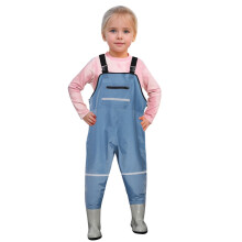 Cuissardes de pêche pour filles avec bottes de pluie, bleues, 6-7 ans