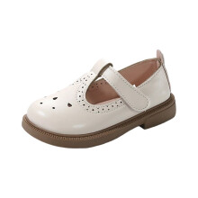Toddler Little Girl Mary Jane Dress Shoes - Ballet Flats for Girl Party School Shoes Beige 5-5.5 Years