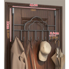 Over The Door Hooks, Over the Door Metal Rack for Hats Coats Key Bag Clothes Scarfs Hooks,1Pcs, Black