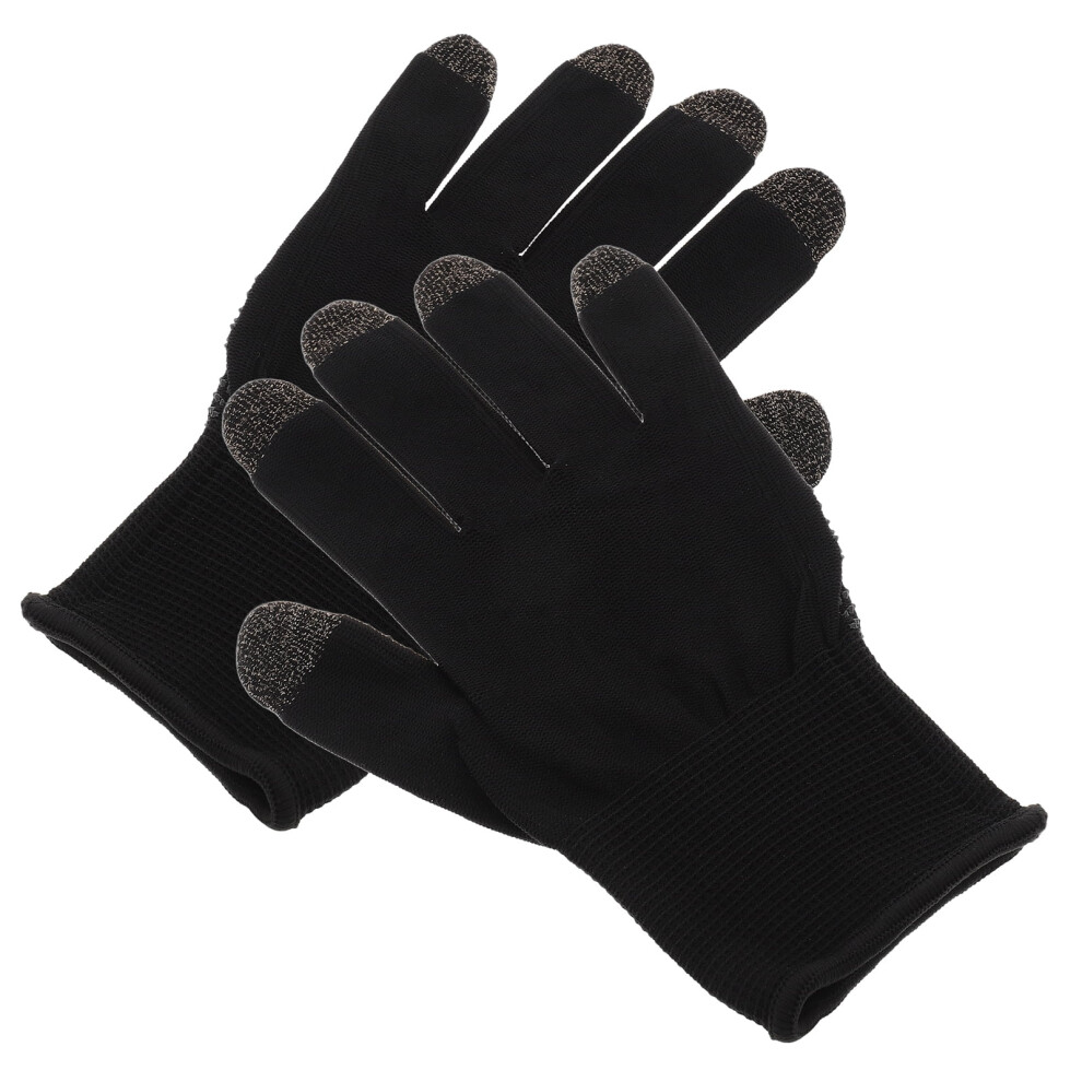 Whamvox Fiber Gaming Gloves For Mobile And Tablet With Antisweat Design Full Finger Touch Screen Gloves Silver/Black 9448483493826
