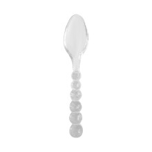 Glazen servies, glazen lepel en vork, stijlvol eetgerei, elegante keukenaccessoires, perfect voor speciale gelegenheden.