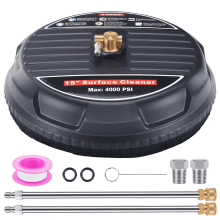 Lavadora de alta pressão de 15 polegadas (38 cm), 4000 PSI, para limpeza de superfícies, atualizada com 2 lanças de extensão e 2 bicos, conexão