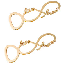 2Pcs Golden Metal Bottle Opener for Wedding Party and Home Use