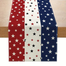 Patriotischer Tischläufer für den 4. Juli und den Memorial Day – Polyester, 183 cm – Passend zur Dekoration zum Unabhängigkeitstag