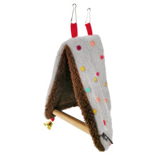 Fugletelt til bure, trekantet plyshængekøje, redeseng til små bure, tilbehør