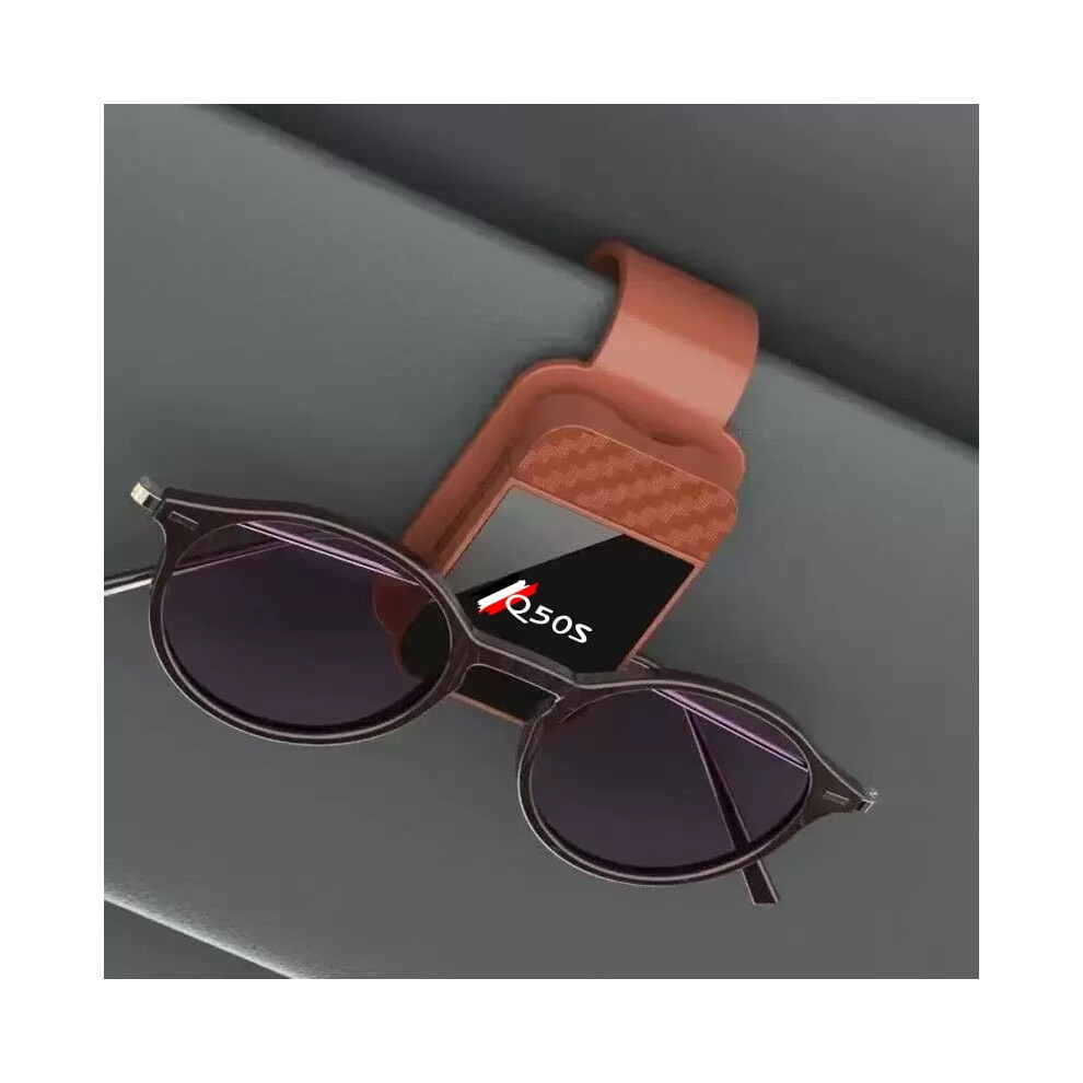 For Infiniti Q50s Car Glasses Holder Clip Abs Carbon Fiber Pattern Multi-Function Auto Sun Visor Eyeglass Hanger Clip 9448483608251